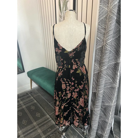 Anthropologie Black Floral Mini Dress - Picture 7 of 7